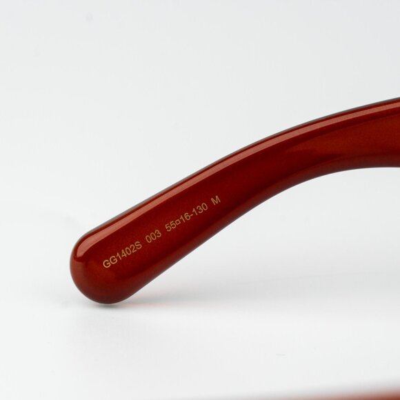 Gucci Women Sunglasses Transparent Burgundy Square GG1402S 003 NEW AUTHENTIC - Picture 11 of 14